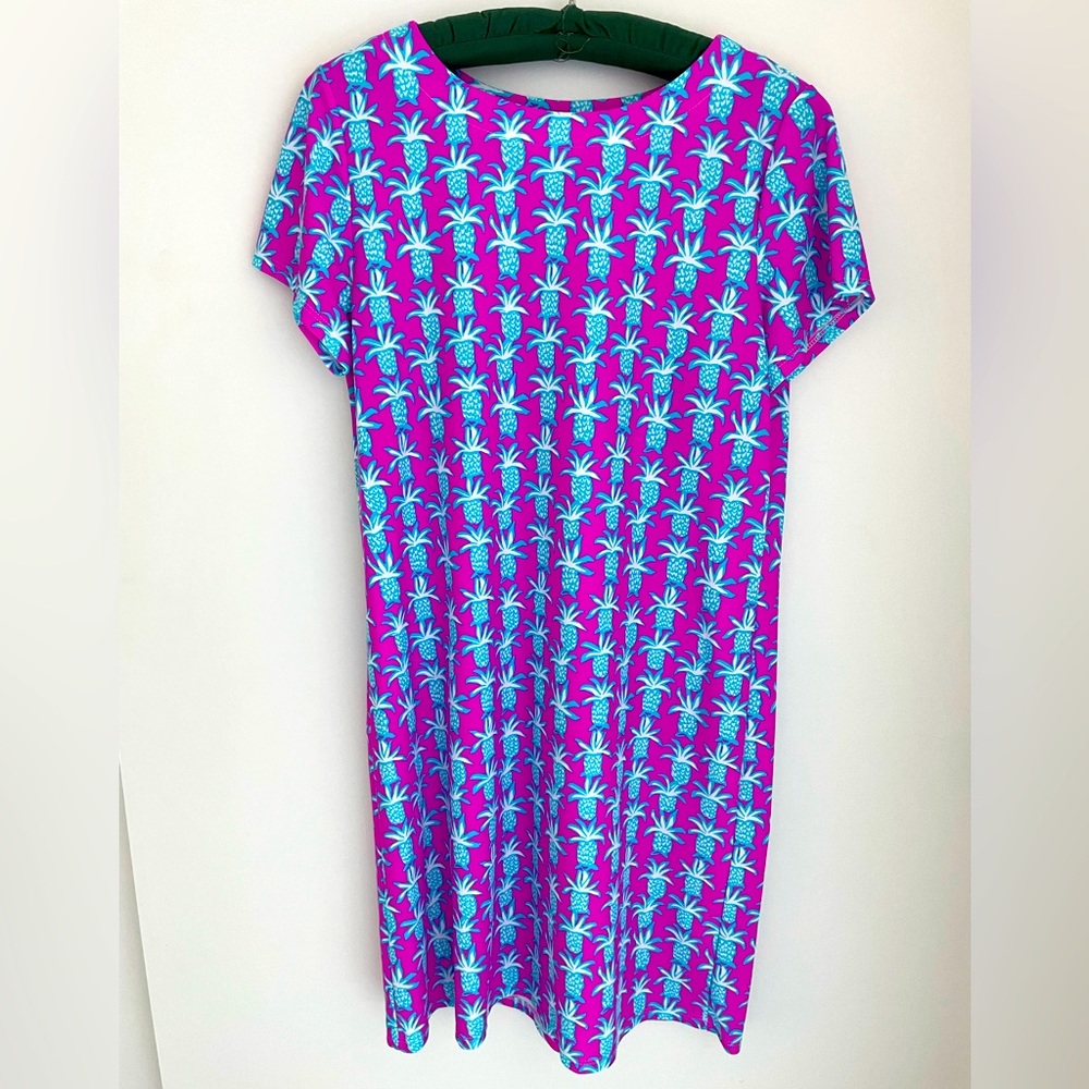 JUDE CONNALLY Shift Dress Size S short sleeve pineapple print